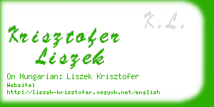 krisztofer liszek business card